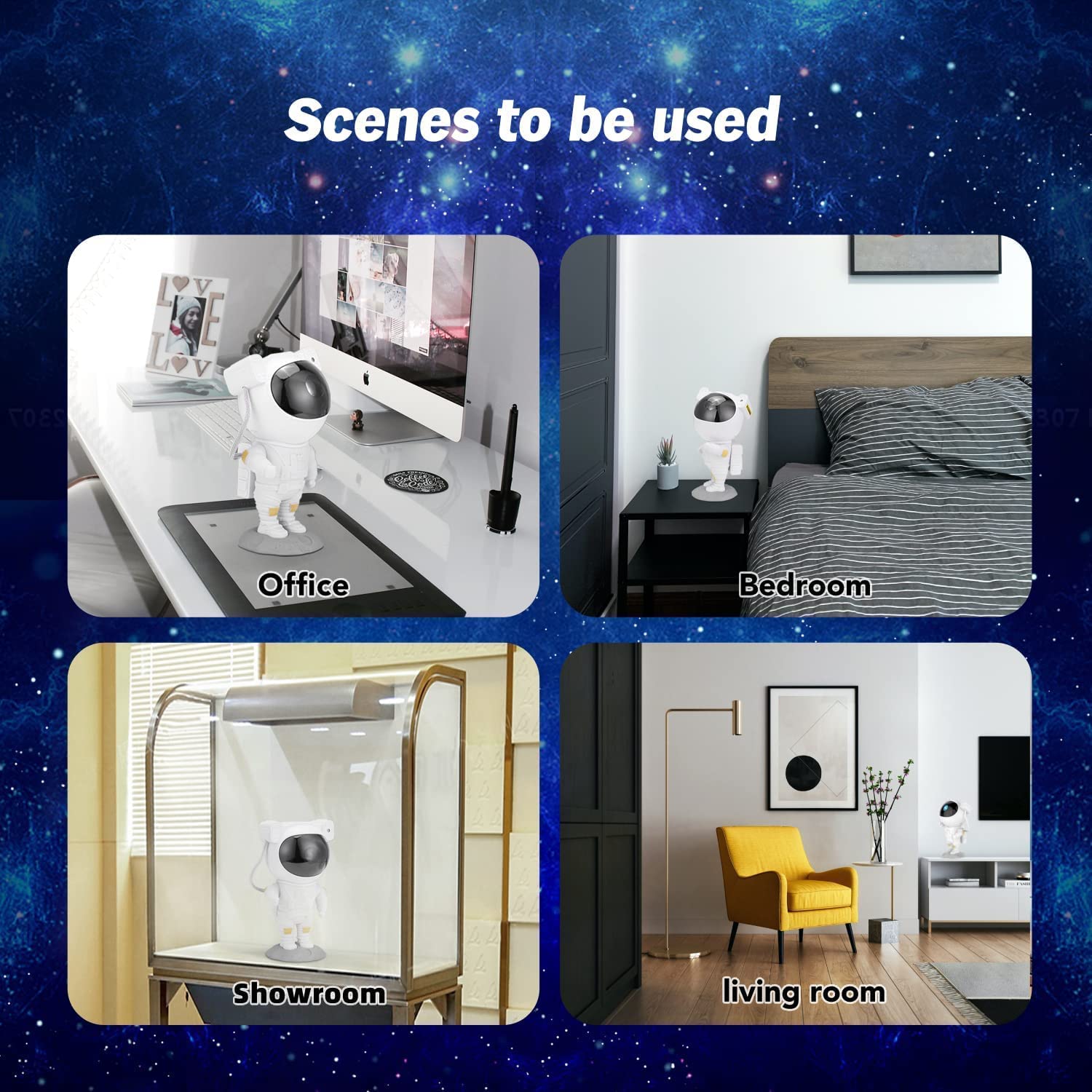 Cute astronaut-themed kids night lamp standing on a moon surface base, with a glowing helmet light and space background. Ideal for children’s bedrooms, this decorative lamp adds a fun outer space vibe. Available at U Smile Toys—perfect gift for little space explorers and kids room decor.